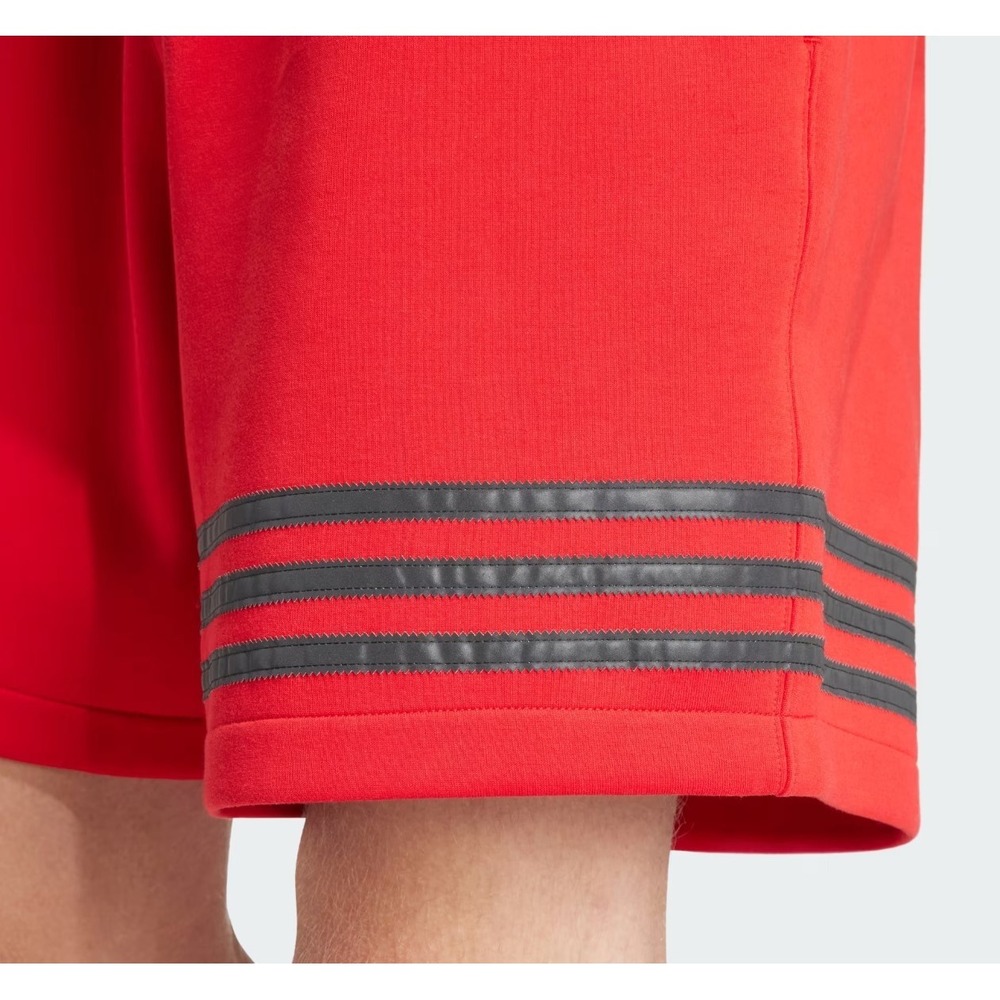 adidas Men's Street Neuclassic Loose Fit Fleece Shorts Red Black NEW $50 XS - Picture 4 of 5